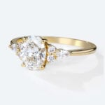 Oval Cut Lab Grown Diamond Vintage 4-Prong Engagement Ring in Yellow Gold (2)