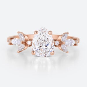 Pear Shaped Diamond 1ct 4-Prong Engagement Ring in Rose Gold