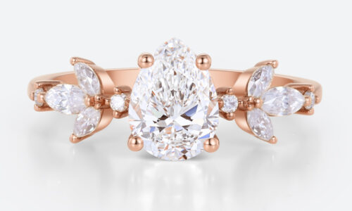 Pear Shaped Diamond 1ct 4-Prong Engagement Ring in Rose Gold