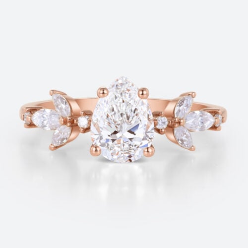 Pear Shaped Diamond 1ct 4-Prong Engagement Ring in Rose Gold