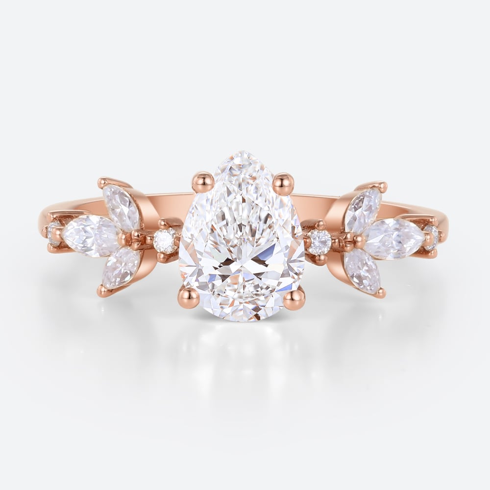 Pear Shaped Diamond 1ct 4-Prong Engagement Ring in Rose Gold