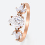Pear Shaped Diamond 1ct 4-Prong Engagement Ring in Rose Gold