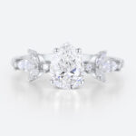 Pear Shaped Diamond 1ct 4-Prong Engagement Ring in White Gold