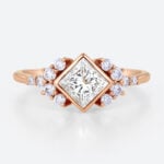 1ct Princess Cut Lab Grown Diamond Rose Gold Engagement Ring in rose gold