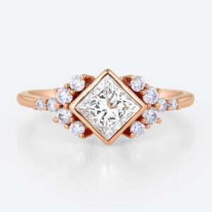 1ct Princess Cut Lab Grown Diamond Rose Gold Engagement Ring in rose gold