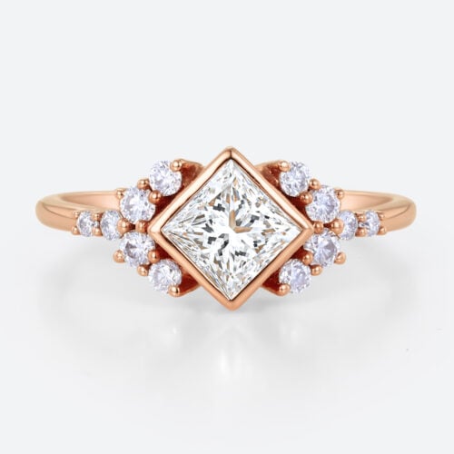 1ct Princess Cut Lab Grown Diamond Rose Gold Engagement Ring in rose gold