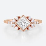 1ct Princess Cut Lab Grown Diamond Rose Gold Engagement Ring in rose gold