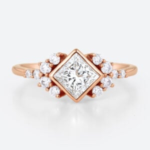 1ct Princess Cut Lab Grown Diamond Rose Gold Engagement Ring in rose gold