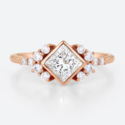 1ct Princess Cut Lab Grown Diamond Rose Gold Engagement Ring in rose gold