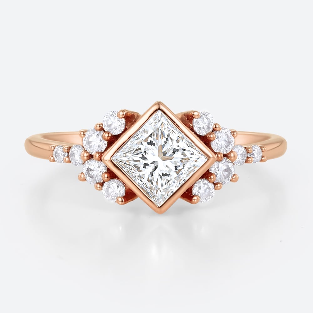 1ct Princess Cut Lab Grown Diamond Rose Gold Engagement Ring in rose gold