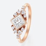 Princess Cut Lab Grown Diamond Vintage Bezel Setting Engagement Ring (2)