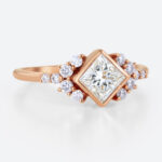 Princess Cut Lab Grown Diamond Vintage Bezel Setting Engagement Ring (4)
