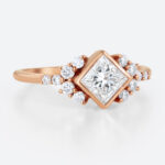 Princess Cut Lab Grown Diamond Vintage Bezel Setting Engagement Ring (4)