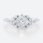 1ct Princess Cut Lab Grown Diamond Rose Gold Engagement Ring in white gold