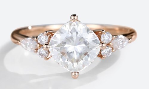 Rose Gold Cushion Cut Lab Grown Diamond Engagement Ring Anniversary gift (1)