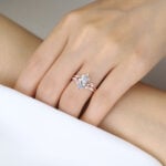 Rose Gold Marquise Cut Diamond & Aquamarine Engagement Ring Set (6)