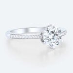 Round Cut Lab Grown Diamond Graduated 6-Prong Engagement Ring (2)