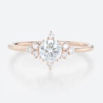 Round Cut Lab Grown Diamond Vintage Cluster Engagement Ring (1)