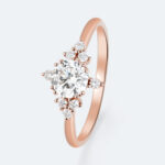 Round Cut Lab Grown Diamond Vintage Cluster Engagement Ring (2)