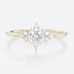 Round Cut Lab Grown Diamond Vintage Cluster Engagement Ring (2)