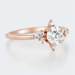 Round Cut Lab Grown Diamond Vintage Cluster Engagement Ring (4)