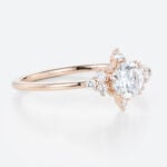 Round Cut Lab Grown Diamond Vintage Cluster Engagement Ring (7)