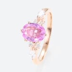 Pink Sapphire Engagement Ring Promise Rings for Her Rose Gold