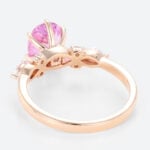 Pink Sapphire Engagement Ring Promise Rings for Her Rose Gold