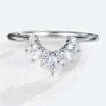 0.25ctw Marquise Cut Lab Diamond Curved Matching Wedding Band Vintage Wedding Ring in White Gold