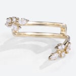Diamond Enhancer Ring 0.2ctw Lab Diamond Leaf Stacking Rings