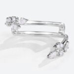Diamond Enhancer Ring 0.2ctw Lab Diamond Leaf Stacking Rings