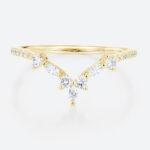 Marquise Cut Moissanite Half Eternity Curved Matching Wedding Band