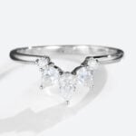 Pear Shaped Moissanite Gold Curved Matching Wedding Band