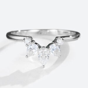 Pear Shaped Moissanite Gold Curved Matching Wedding Band