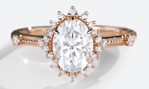 14K Rose Gold 1.5 Carat Oval Cut Lab Diamond Halo Engagement Ring (1) 14K Rose Gold 1.5 Carat Oval Cut Lab Diamond Halo Engagement Ring (1)