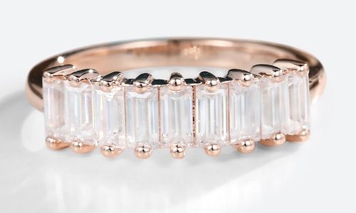 14K Rose Gold Baguette Cut Lab Diamond Engagement Rings Vintage Anniversary Band (1) 14K Rose Gold Baguette Cut Lab Diamond Engagement Rings Vintage Anniversary Band (1)