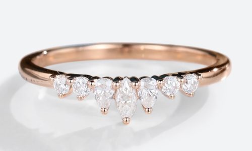 14K Rose Gold Marquise Cut Lab Diamond Ring Simple Stacked Wedding Rings (1) 14K Rose Gold Marquise Cut Lab Diamond Ring Simple Stacked Wedding Rings (1)