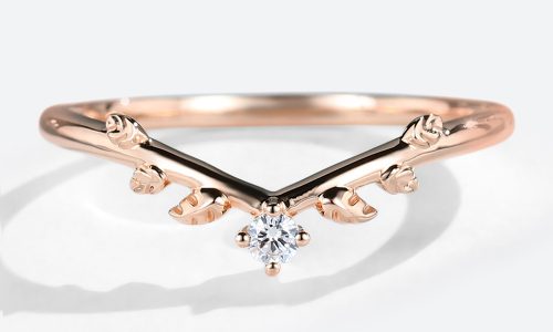 14K Rose Gold Round Diamond Stacked Wedding Rings Unique Branch Wedding ring (1) 14K Rose Gold Round Diamond Stacked Wedding Rings Unique Branch Wedding ring (1)