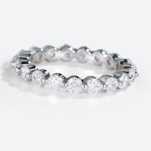 Lab Diamond Rings Eternity Rings 2.5mm Width Full Eternity Band in White Gold