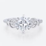 14K White Gold Princess Cut Lab Grown Diamond Engagement Ring