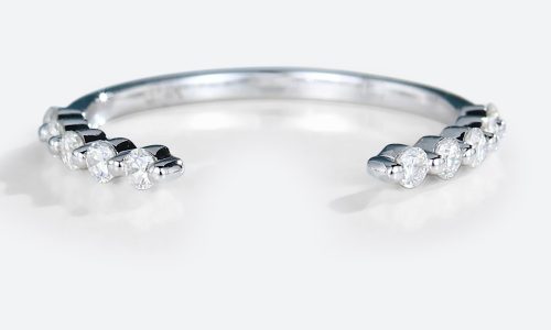 14K White Gold Round Cut Lab Grown Diamond Open Wedding Band Stacked Wedding Rings (1) 14K White Gold Round Cut Lab Grown Diamond Open Wedding Band Stacked Wedding Rings (1)