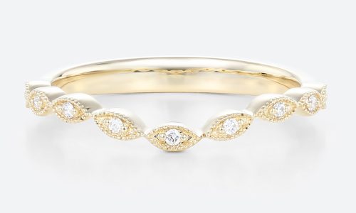 14K Yellow Gold Diamond Curved Wedding Band Stacked Wedding Rings Art Deco Wedding Ring (1) 14K Yellow Gold Diamond Curved Wedding Band Stacked Wedding Rings Art Deco Wedding Ring (1)