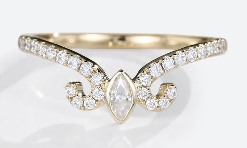 14k Yellow Gold Round Pave Lab-Grown Diamond Curved Wedding Band Unique Stackable Wedding Rings For Women (1) 14k Yellow Gold Round Pave Lab-Grown Diamond Curved Wedding Band Unique Stackable Wedding Rings For Women (1)