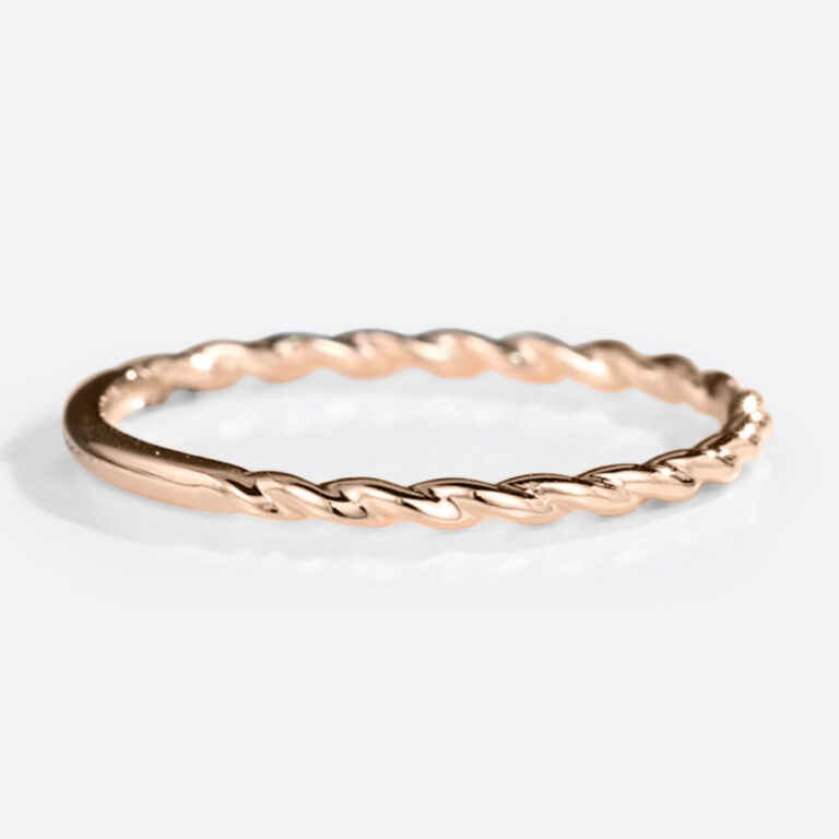 Twist 18ct Rose Gold 3mm Wedding Ring main image 1