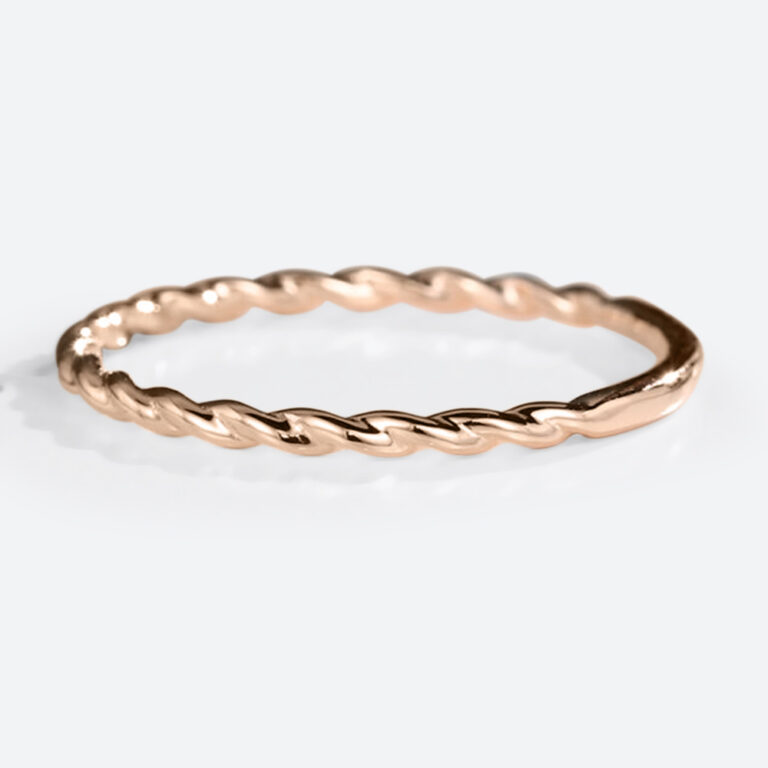 Twist 18ct Rose Gold 3mm Wedding Ring
