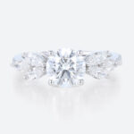 White Gold Rings Round Cut 4-Prong Lab Created Diamond Rings​
