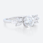 White Gold Rings Round Cut 4-Prong Lab Created Diamond Rings​