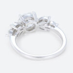 White Gold Rings Round Cut 4-Prong Lab Created Diamond Rings​
