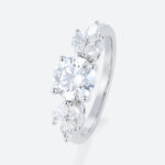 White Gold Rings Round Cut 4-Prong Lab Created Diamond Rings​