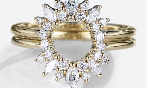 2PCS 14K Yellow Gold Lab Grown Diamond Contour Wedding Rings Curved Wedding Band (1) 2PCS 14K Yellow Gold Lab Grown Diamond Contour Wedding Rings Curved Wedding Band (1)